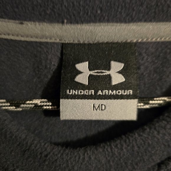 Mens Under Armour Fleece Pull Over Black And Gray Size Medium - Picture 4 of 6